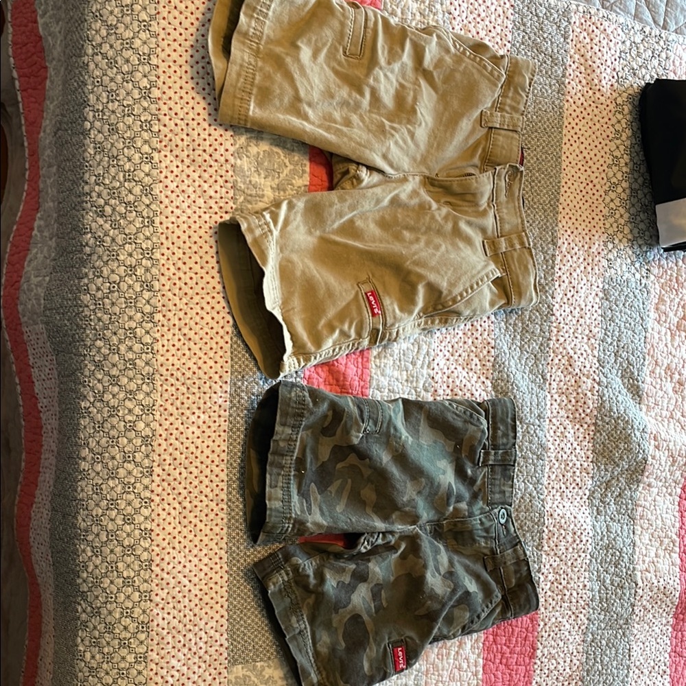 Tan and Camouflage Shorts Set